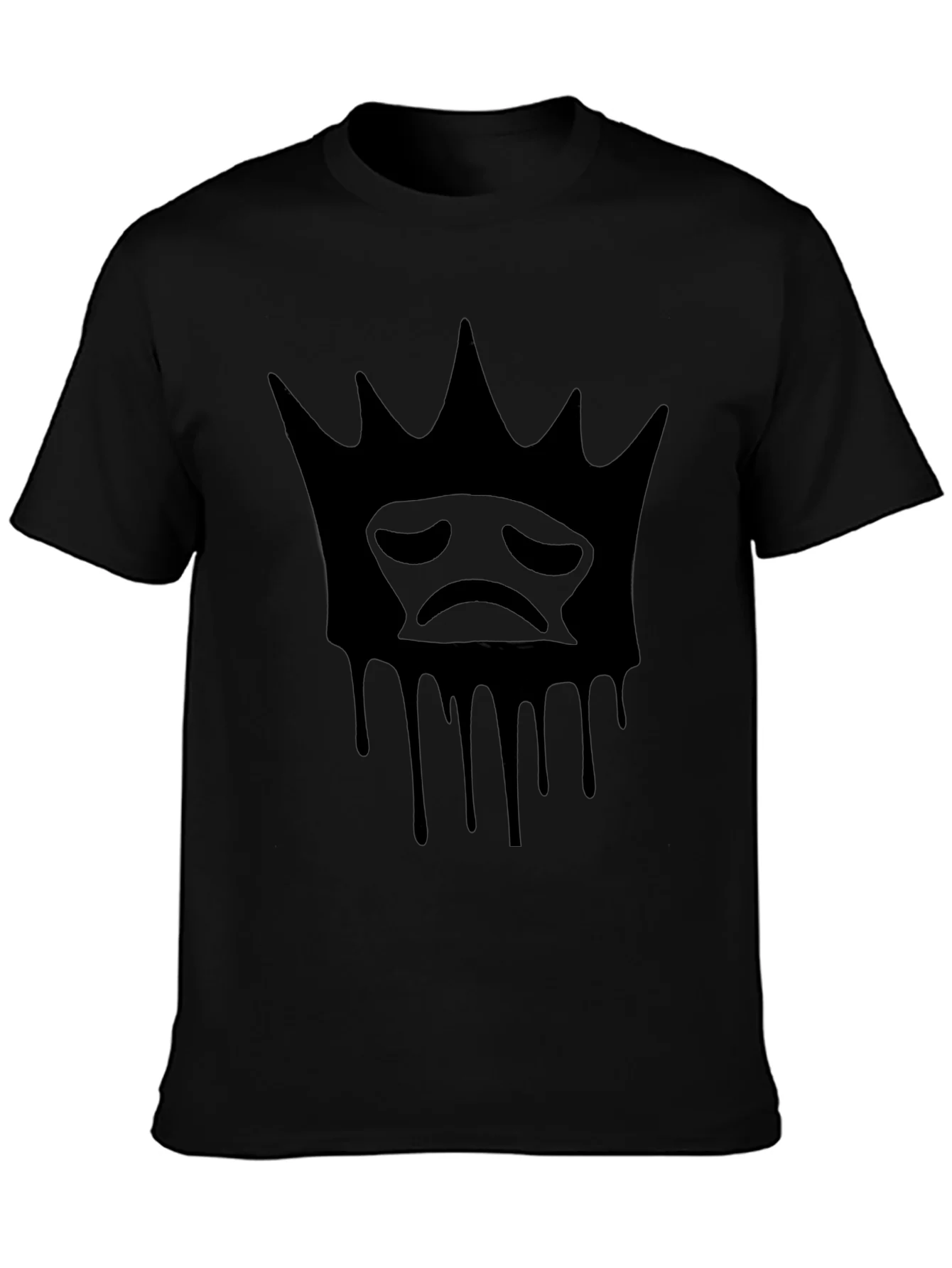 Sad King Dripping Crown T-Shirt - Black