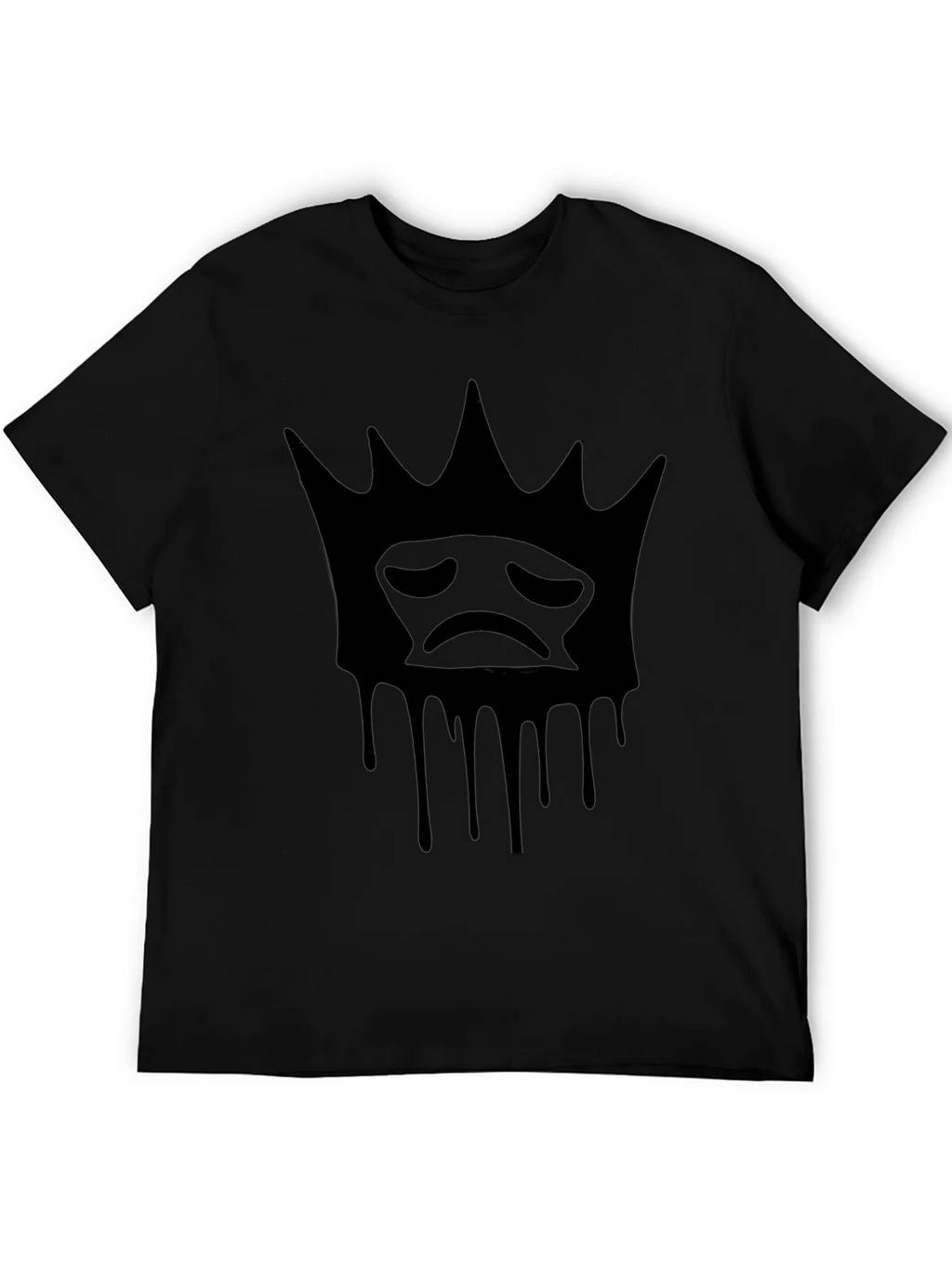 Sad King Dripping Crown T-Shirt - Black