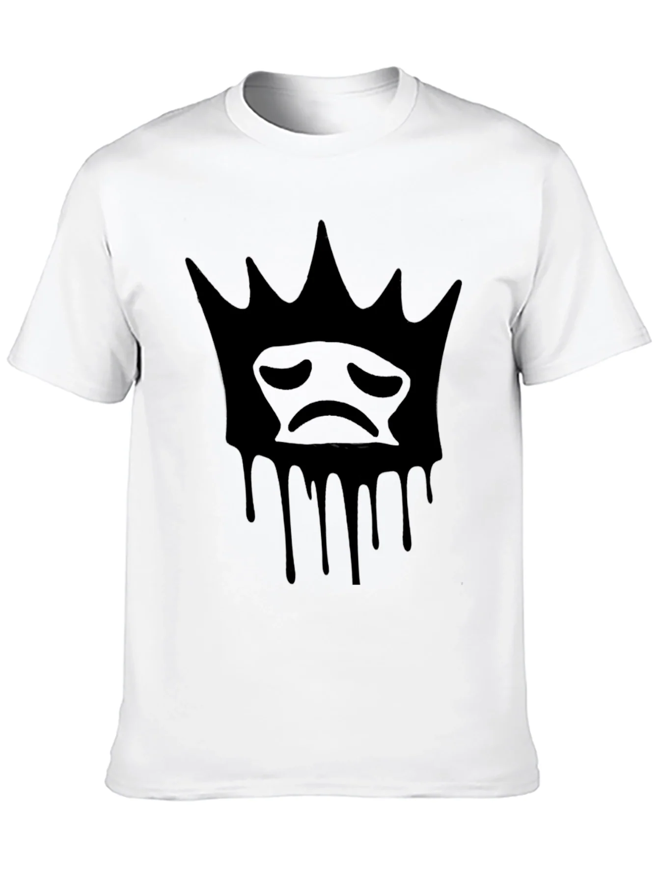 Sad King Dripping Crown T-Shirt - Black