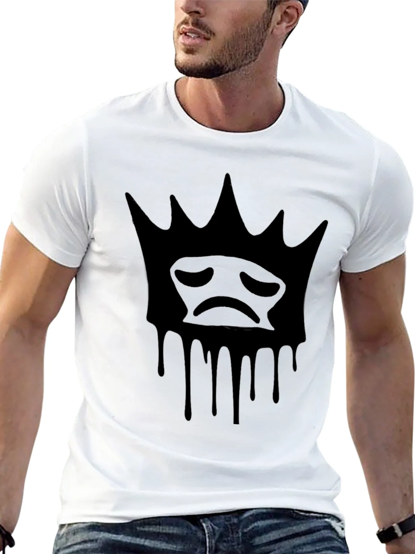 Sad King Dripping Crown T-Shirt - Black
