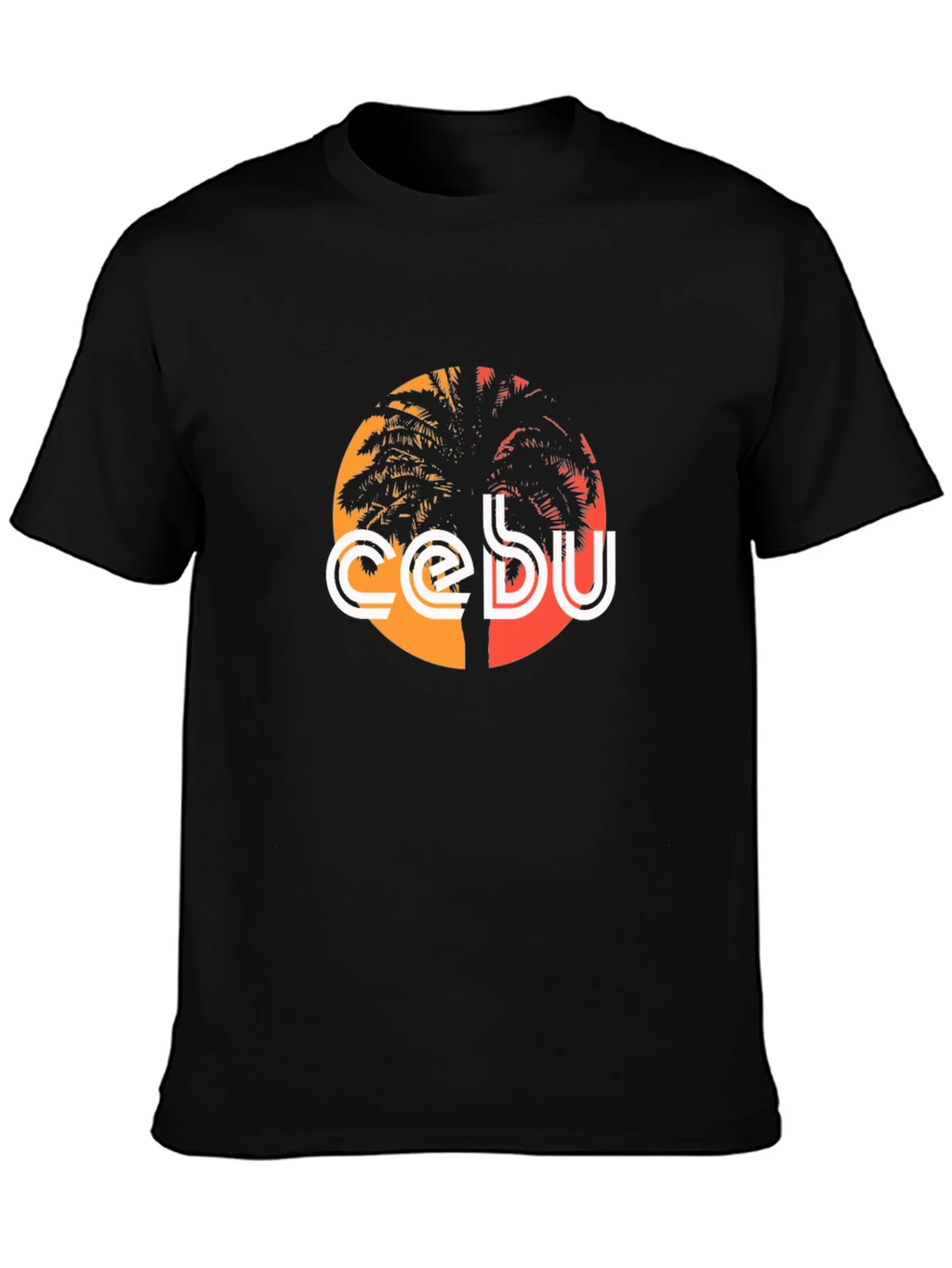 Cebu Palm Tree Graphic Tee - Black