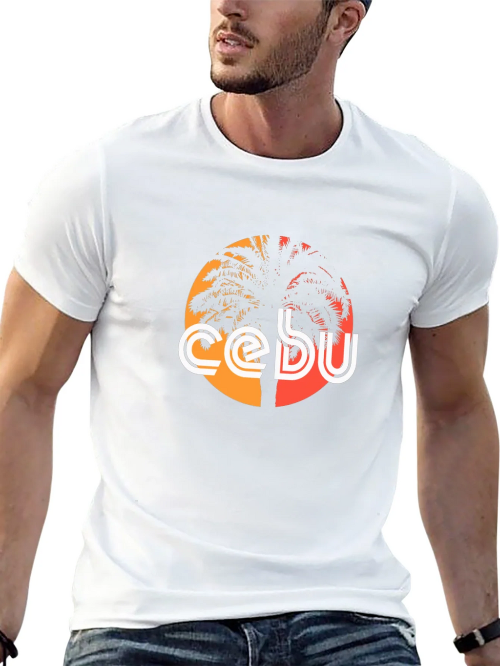 Cebu Palm Tree Graphic Tee - Black