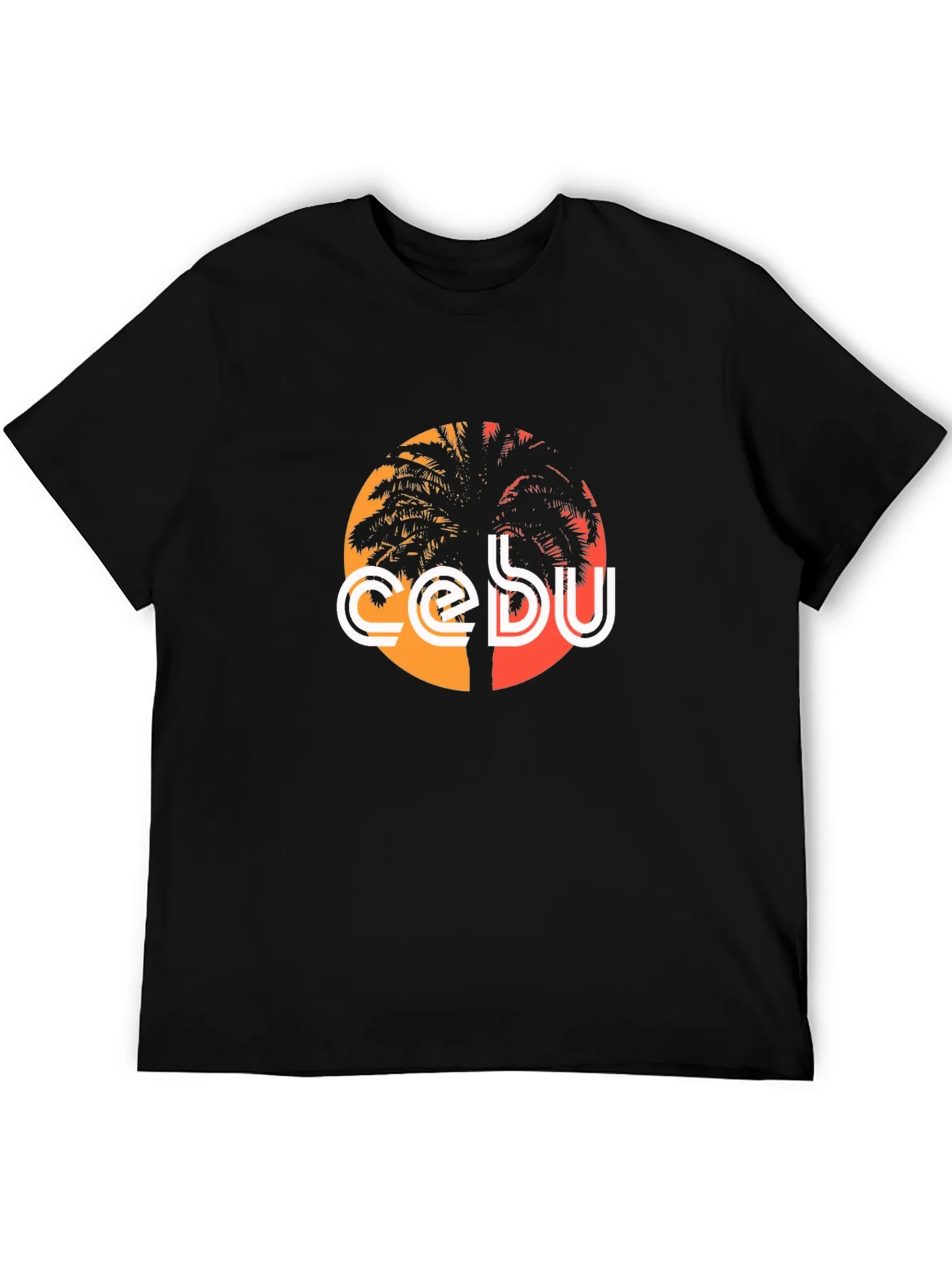 Cebu Palm Tree Graphic Tee - Black