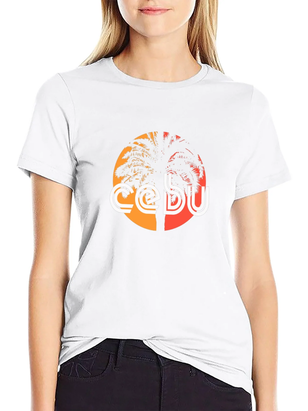 Cebu Palm Tree Graphic Tee - Black