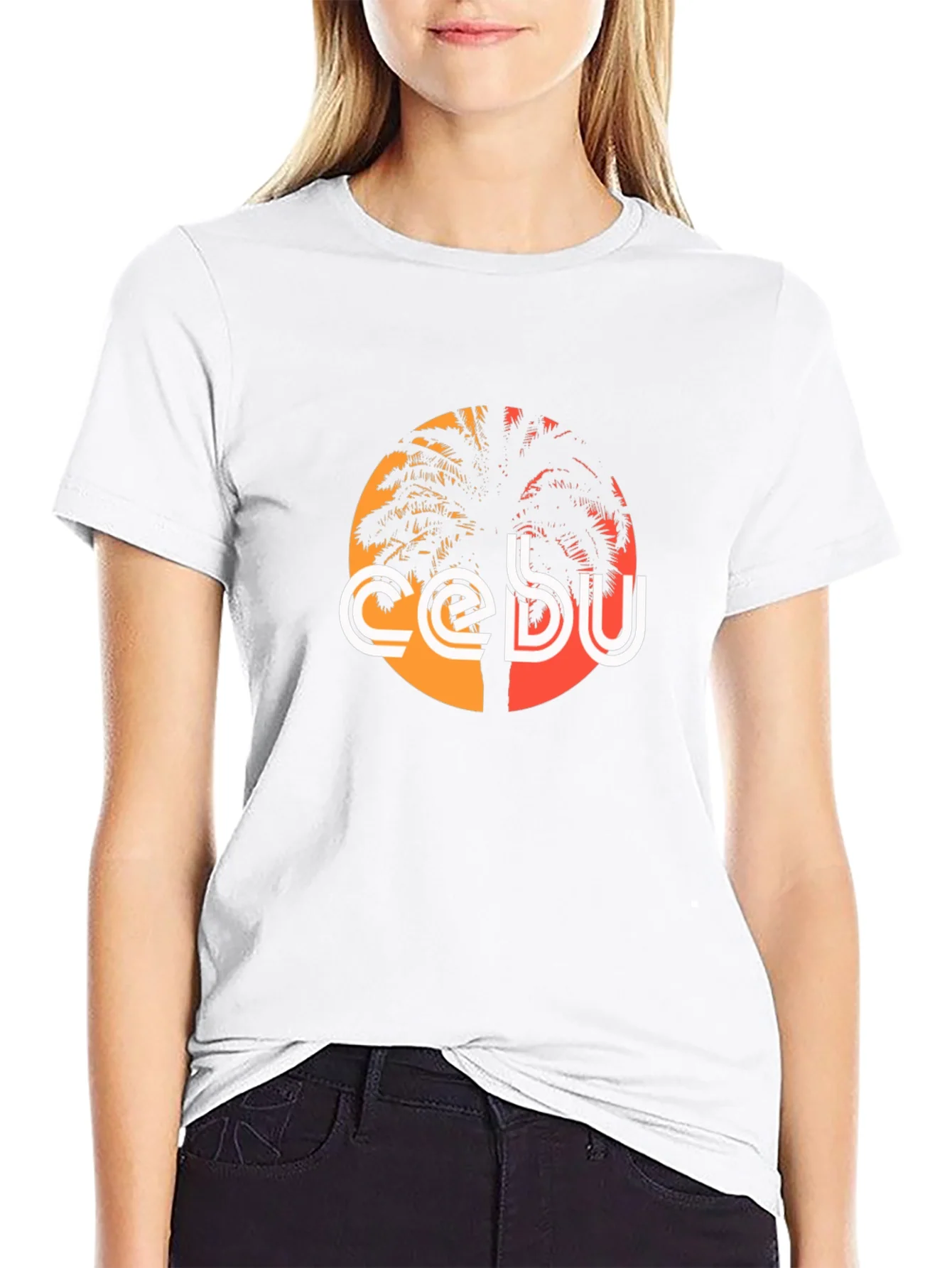 Cebu Palm Tree Graphic Tee - Black