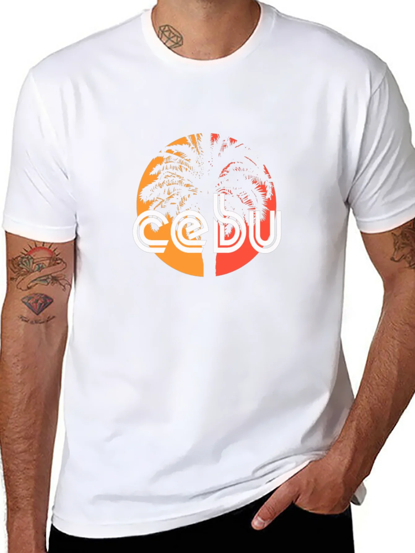 Cebu Palm Tree Graphic Tee - Black