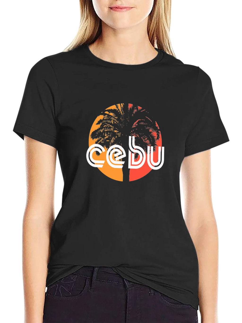 Cebu Palm Tree Graphic Tee - Black