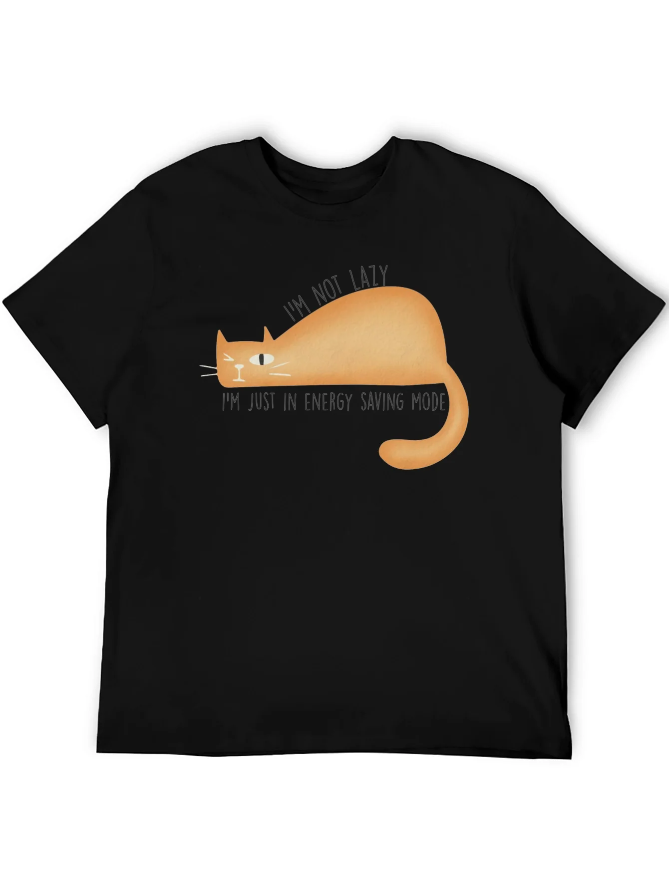 Lazy Cat Energy Saving Mode Graphic T-Shirt
