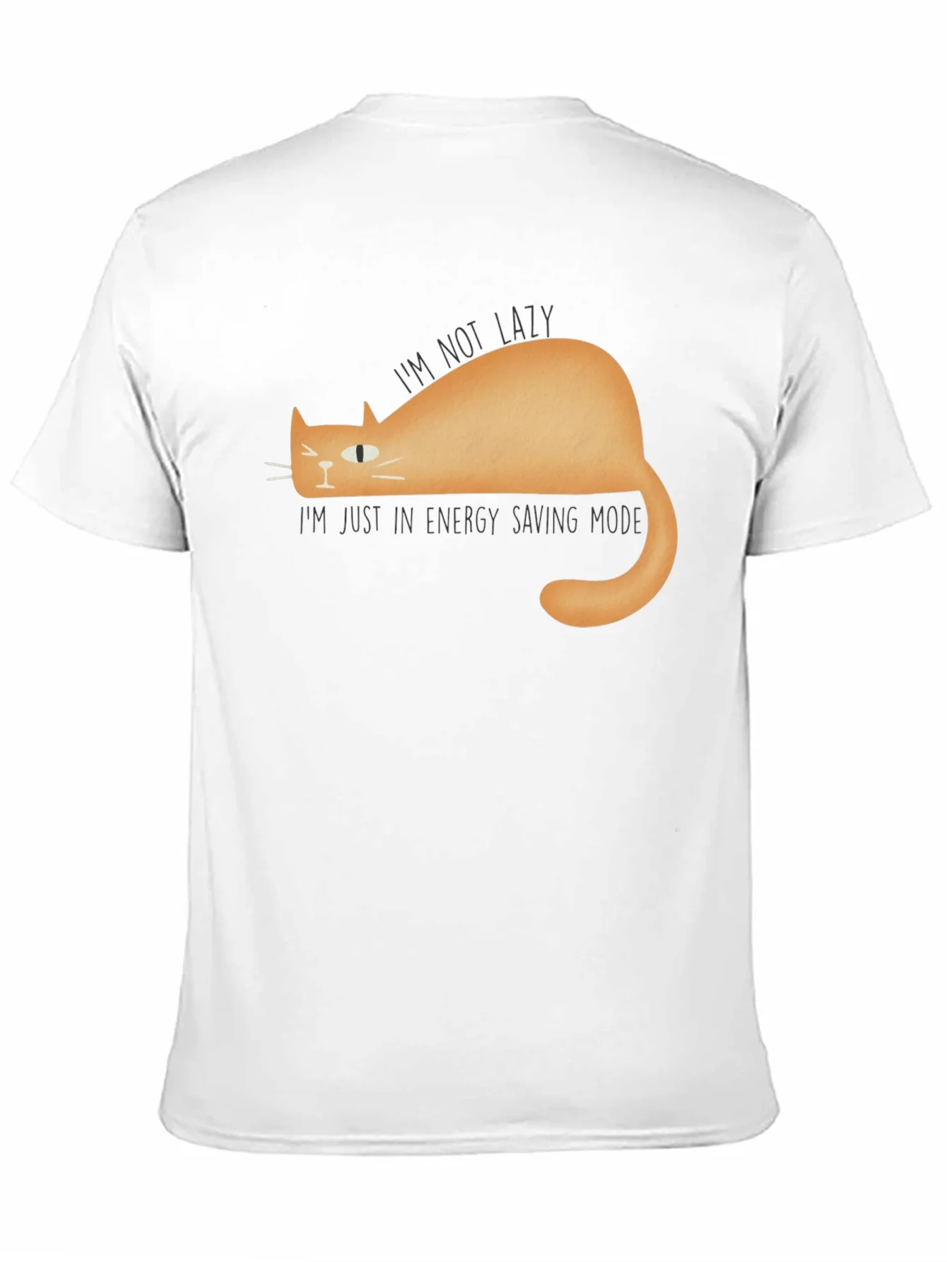 Lazy Cat Energy Saving Mode Graphic T-Shirt