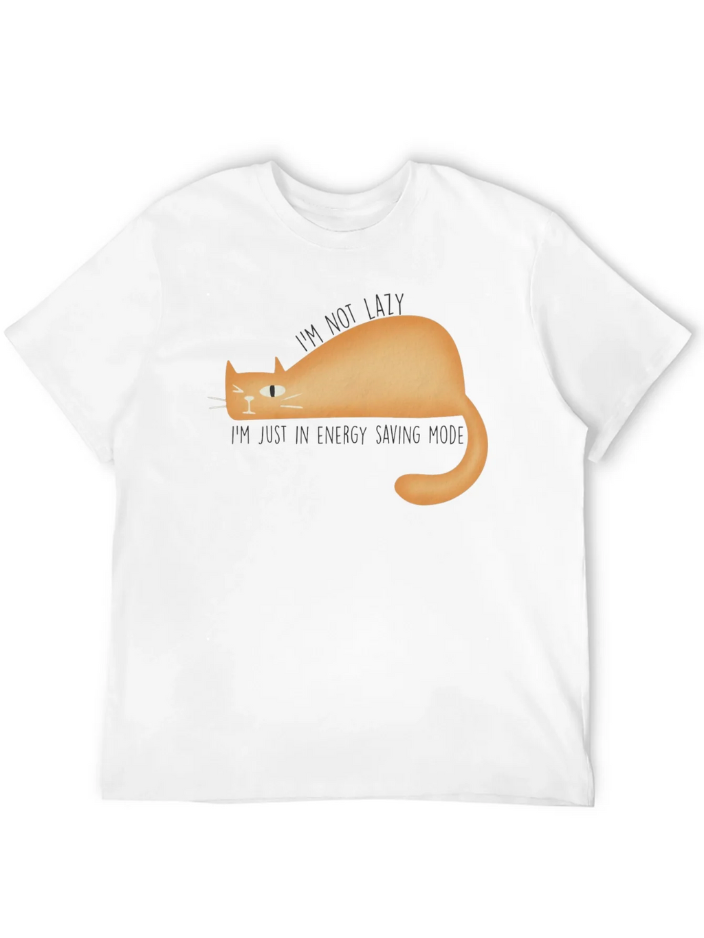 Lazy Cat Energy Saving Mode Graphic T-Shirt