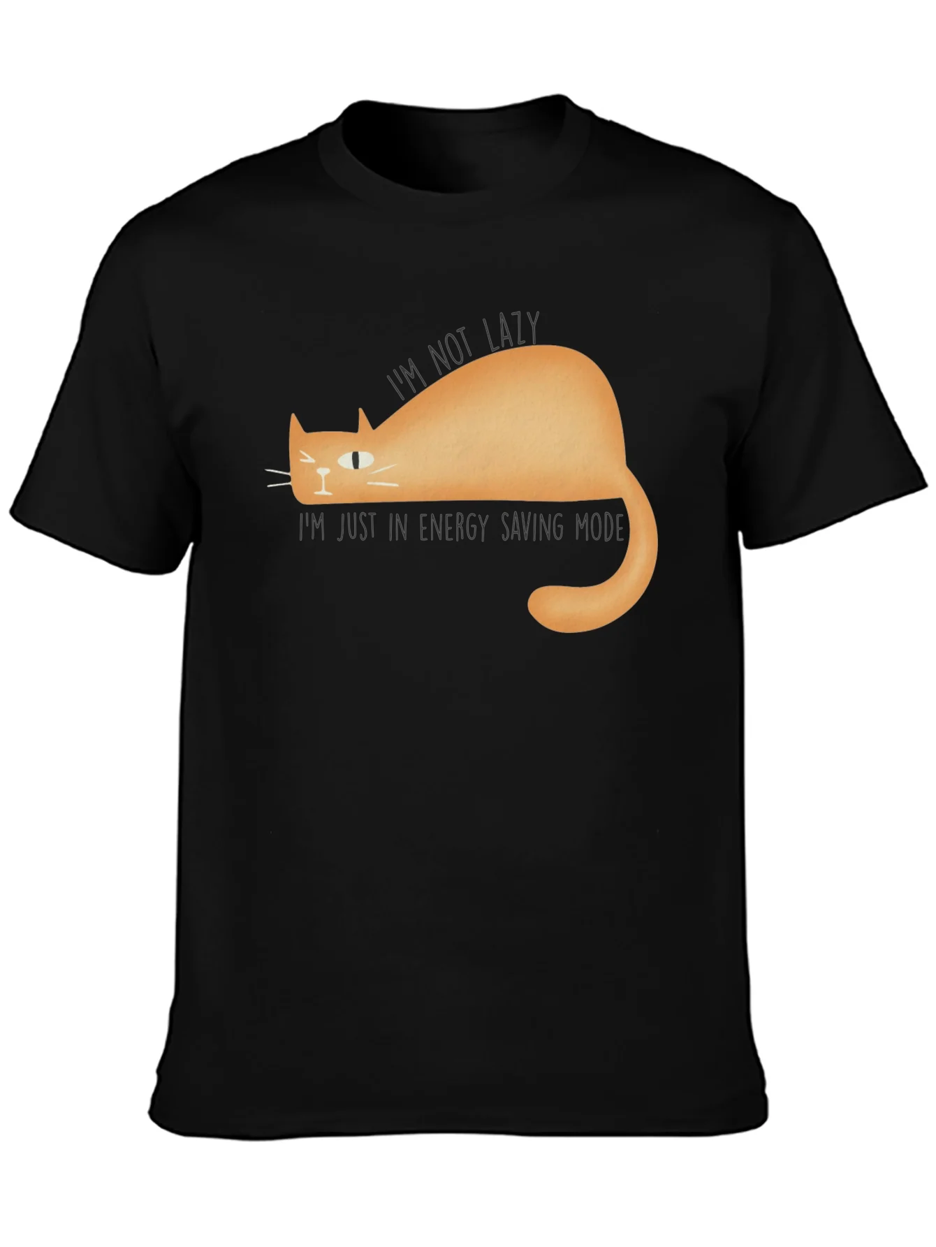 Lazy Cat Energy Saving Mode Graphic T-Shirt
