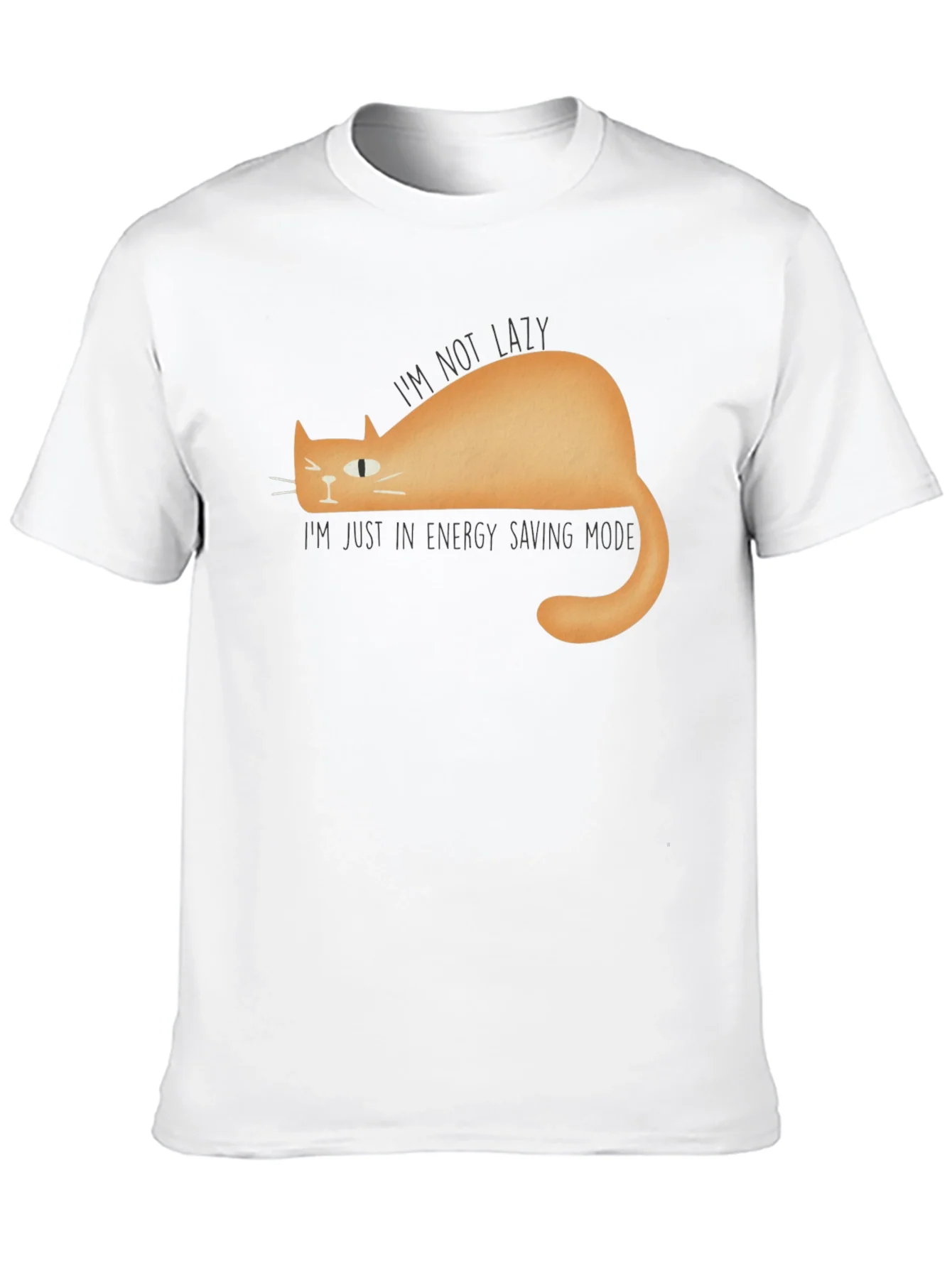 Lazy Cat Energy Saving Mode Graphic T-Shirt