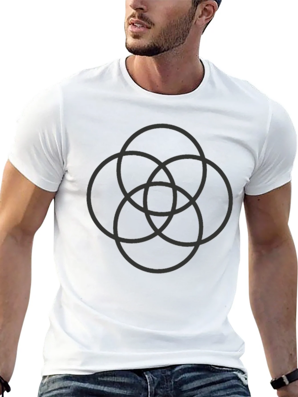 Geometric Circles Black T-Shirt