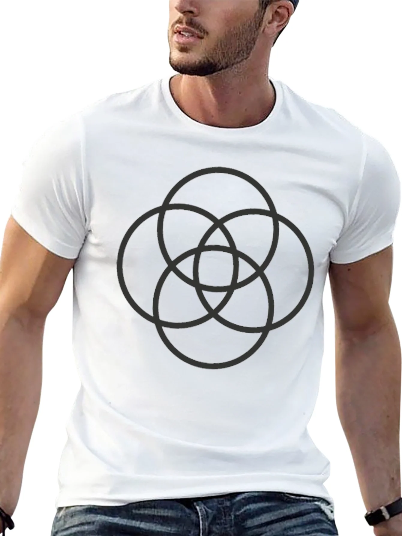 Geometric Circles Black T-Shirt