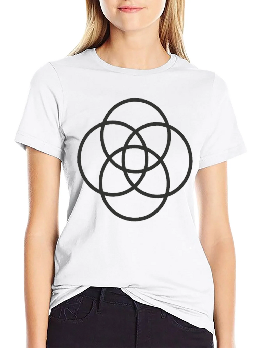 Geometric Circles Black T-Shirt
