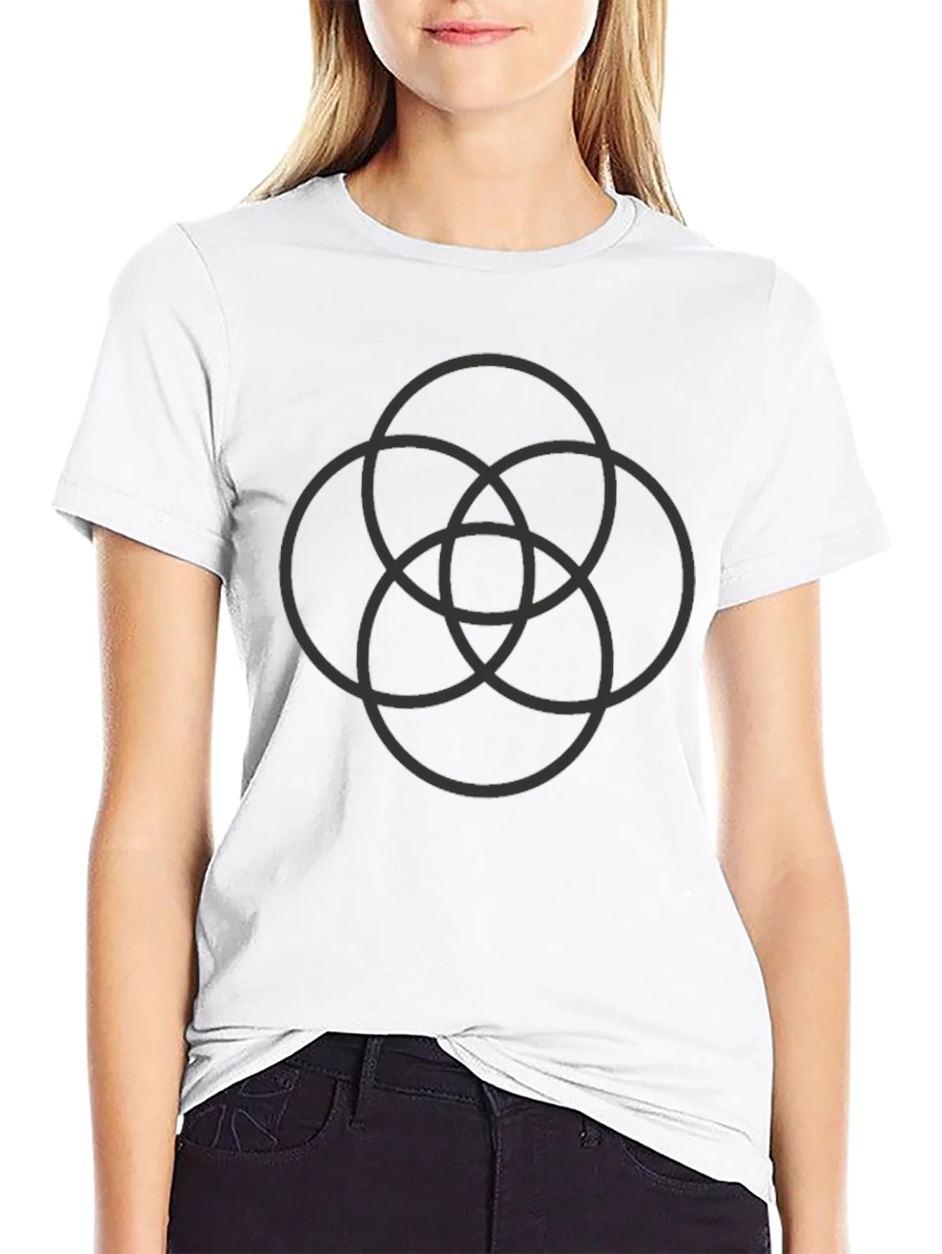 Geometric Circles Black T-Shirt