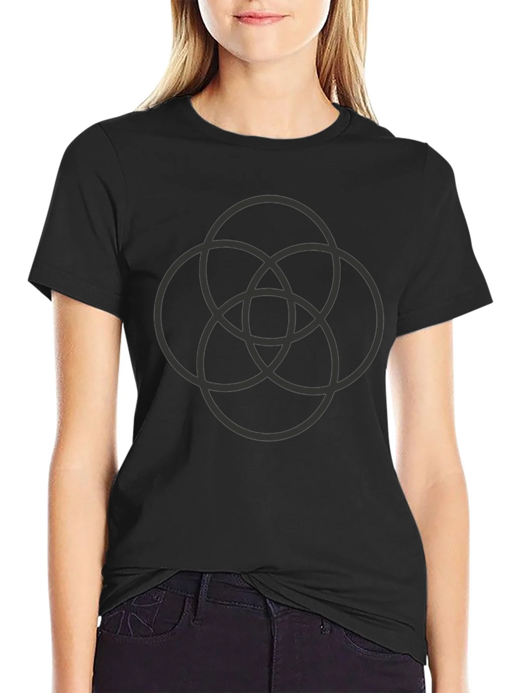 Geometric Circles Black T-Shirt