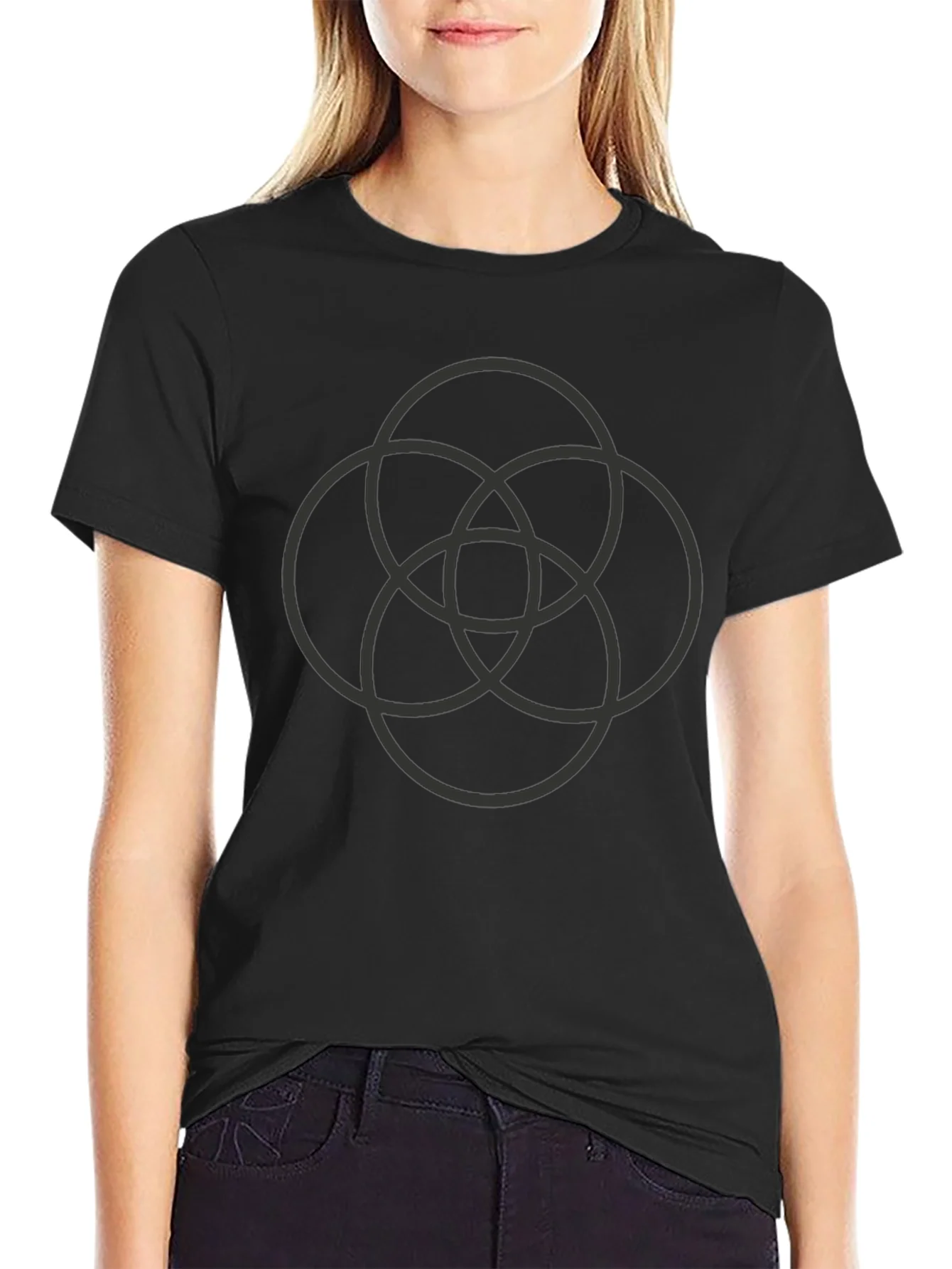 Geometric Circles Black T-Shirt