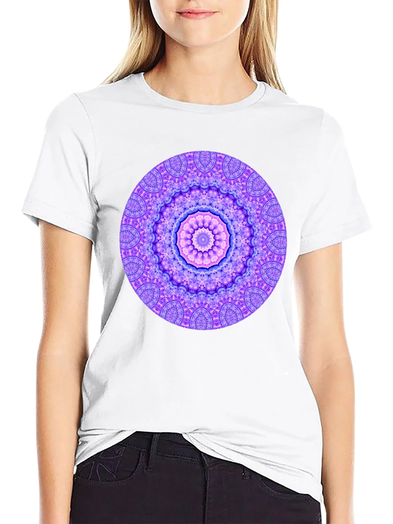 Mandala Graphic Tee - Unisex Black Cotton T-Shirt