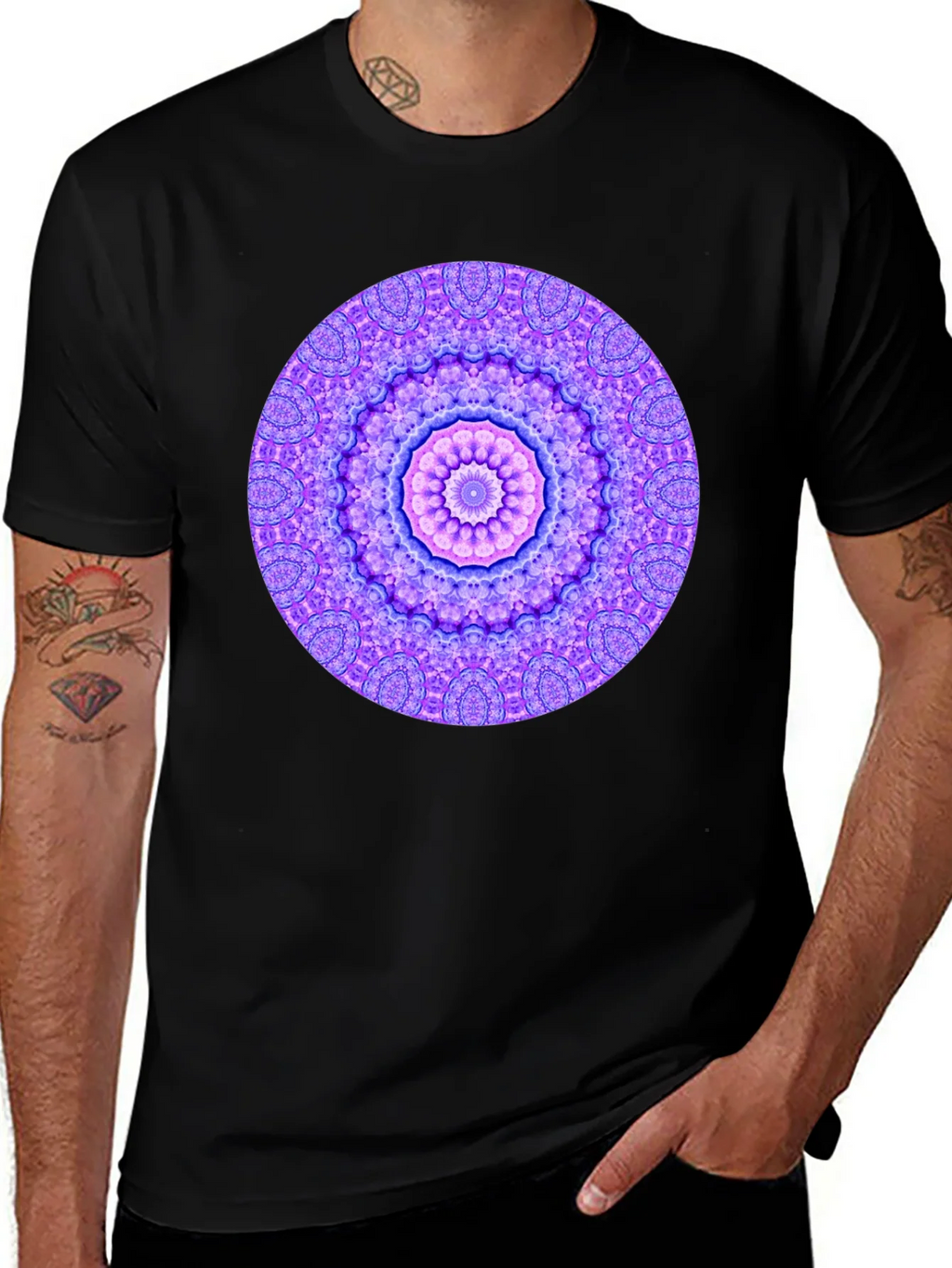 Mandala Graphic Tee - Unisex Black Cotton T-Shirt