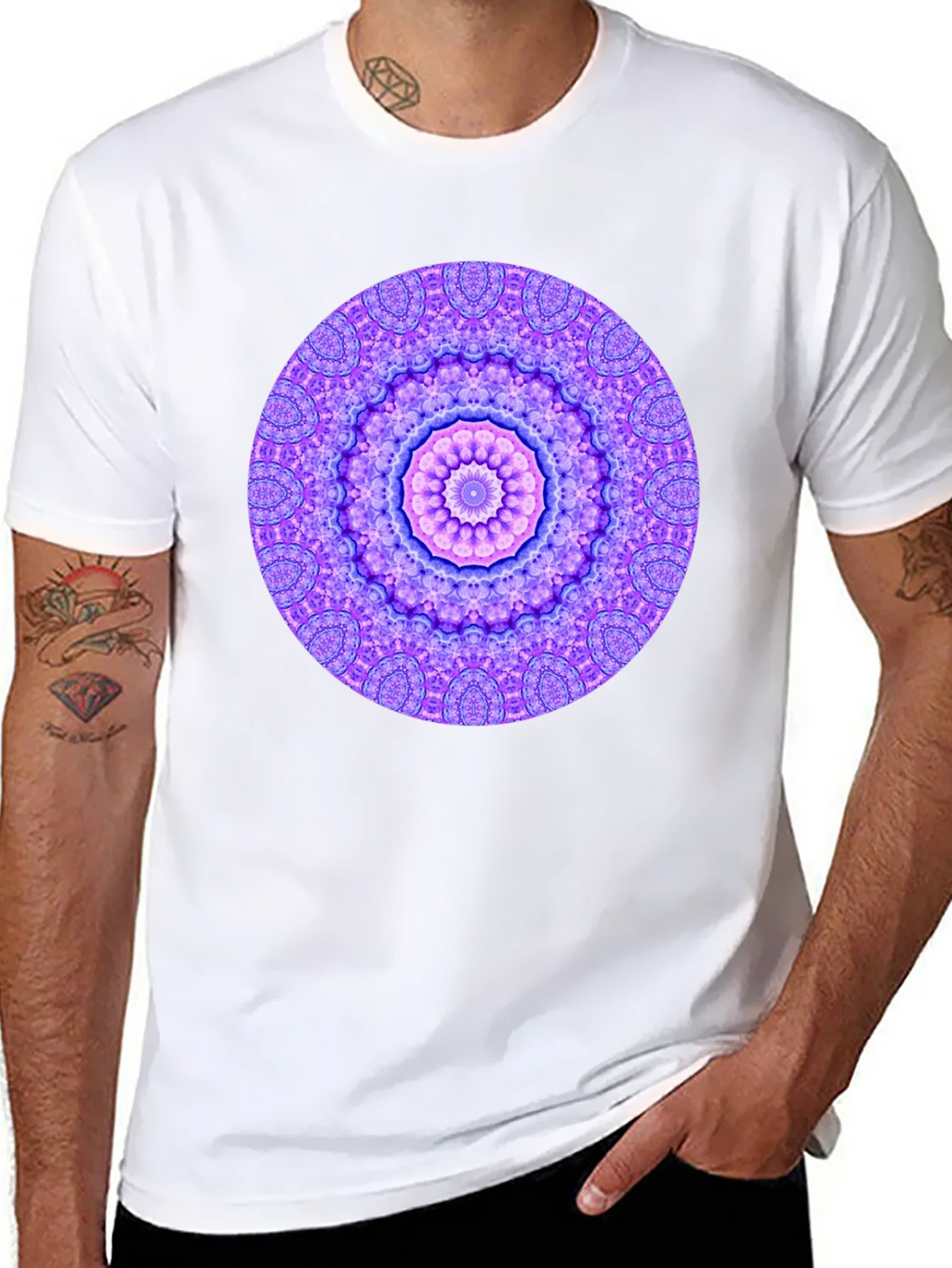 Mandala Graphic Tee - Unisex Black Cotton T-Shirt