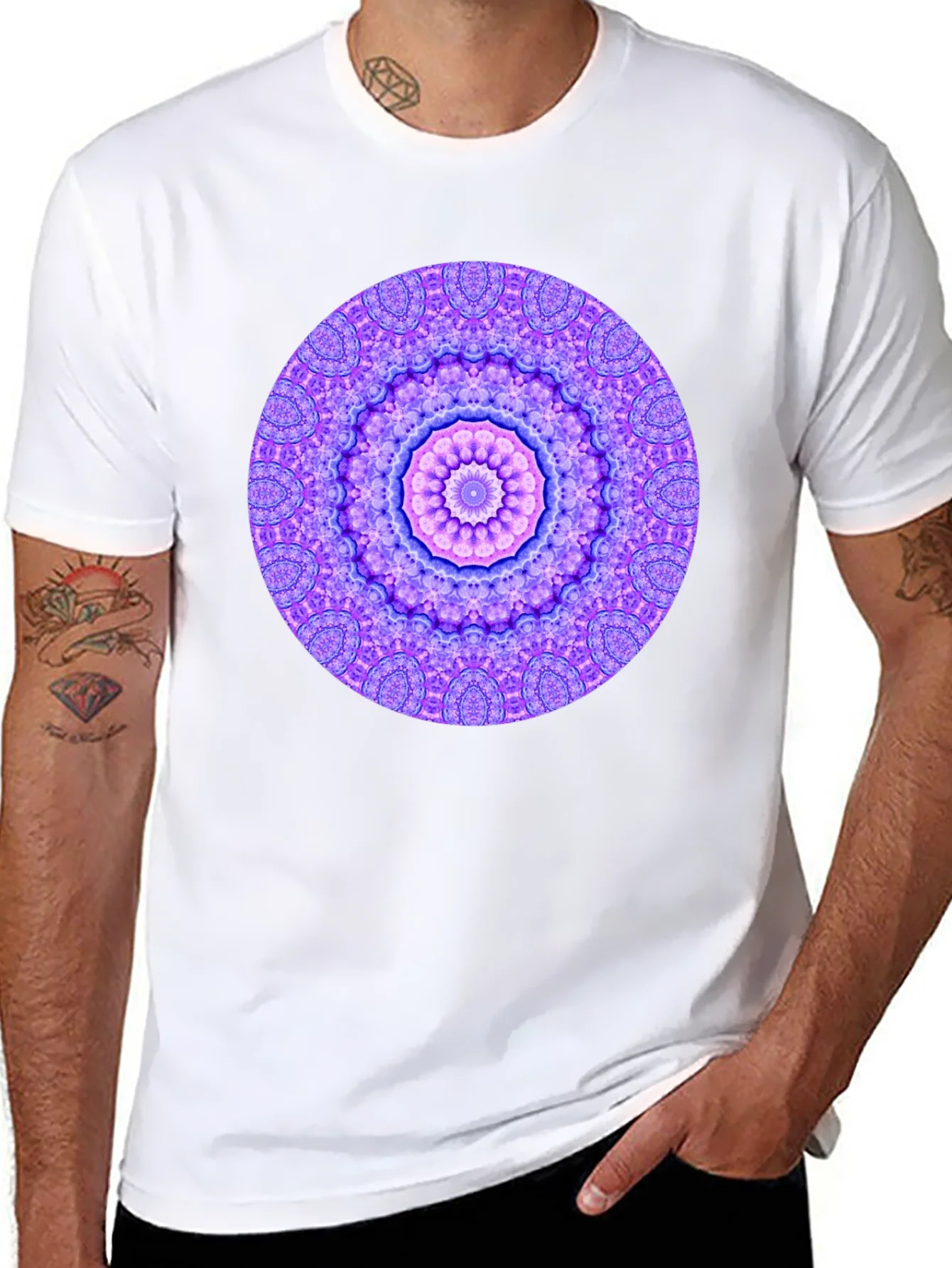 Mandala Graphic Tee - Unisex Black Cotton T-Shirt