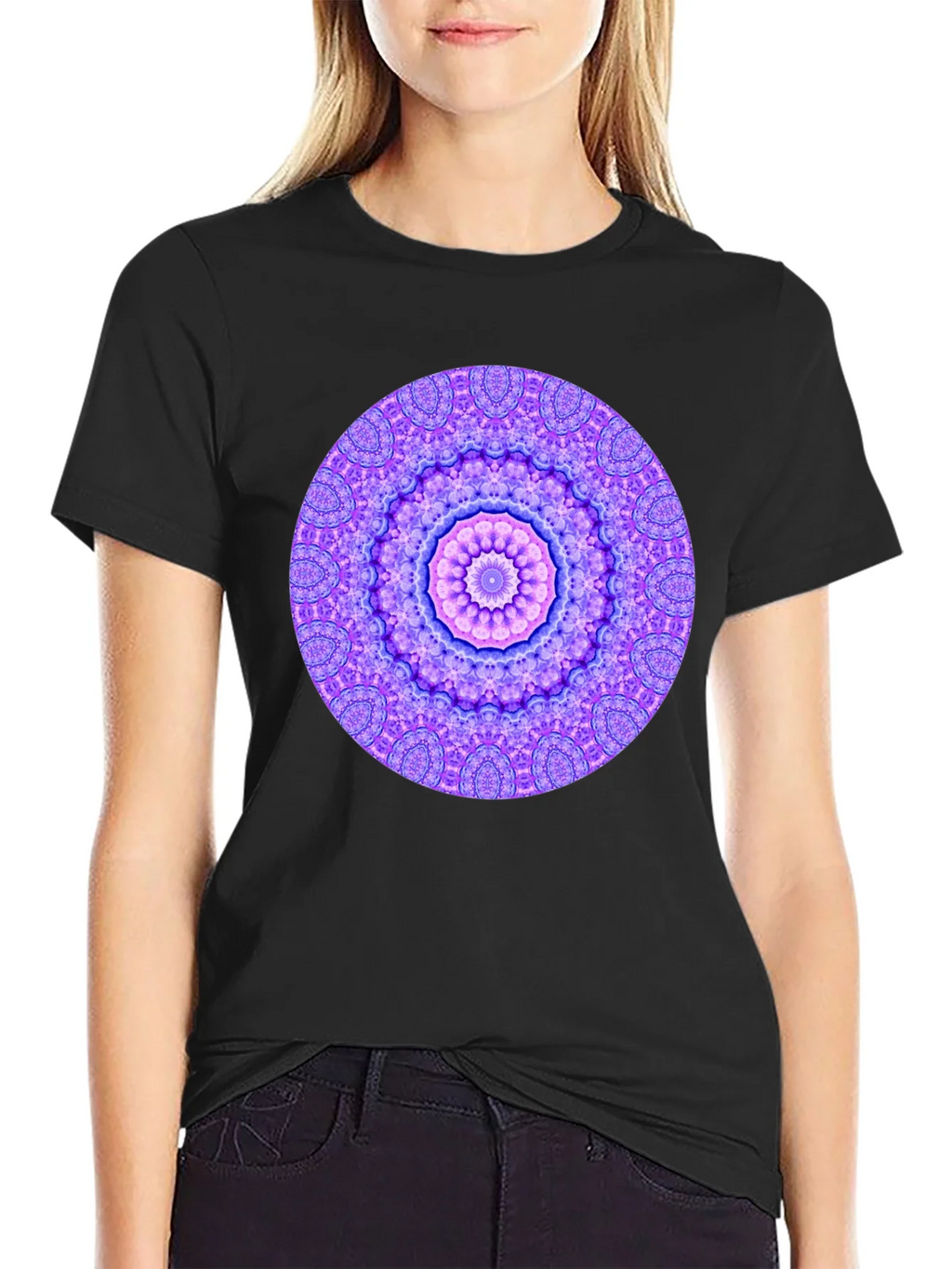 Mandala Graphic Tee - Unisex Black Cotton T-Shirt