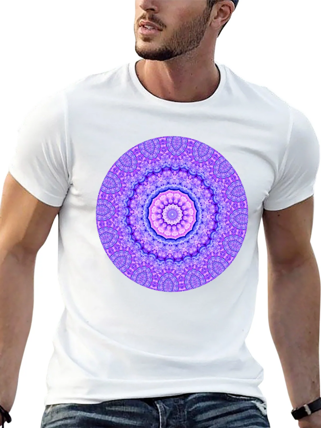 Mandala Graphic Tee - Unisex Black Cotton T-Shirt