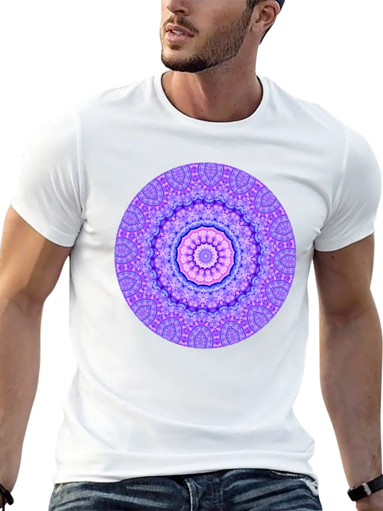 Mandala Graphic Tee - Unisex Black Cotton T-Shirt
