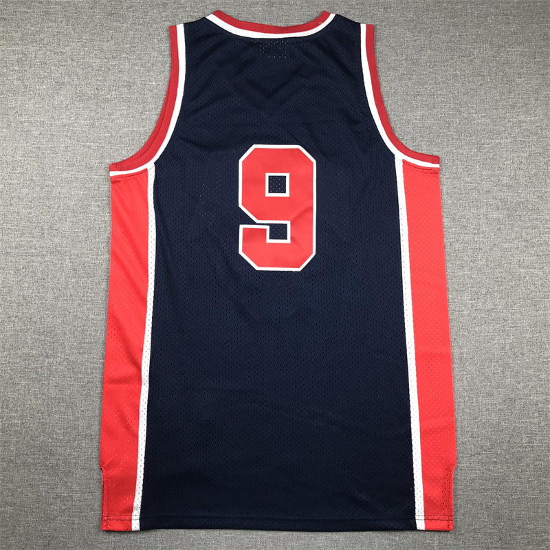1984 Olympics #9 dark blue jersey