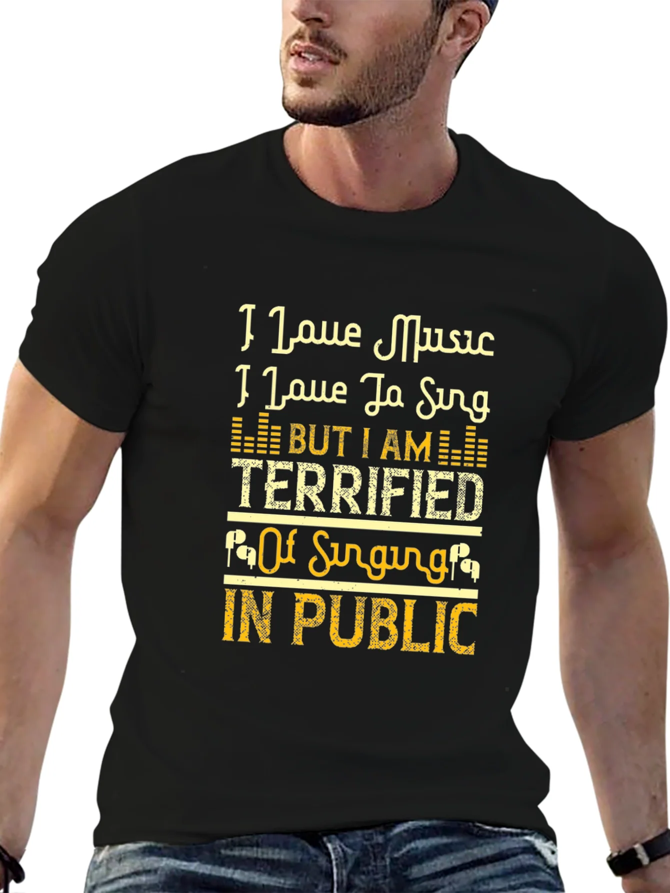 I Love Music Singing T-Shirt