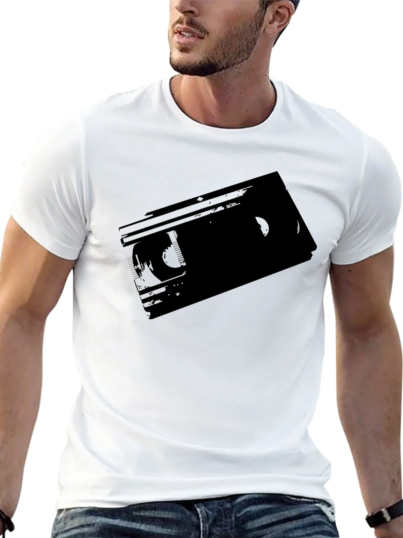 Retro VHS Tape Graphic T-Shirt - Classic Black Tee