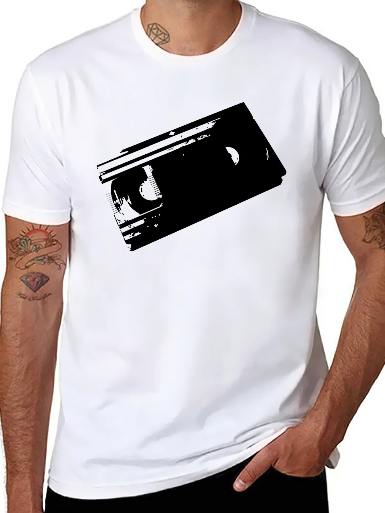 Retro VHS Tape Graphic T-Shirt - Classic Black Tee