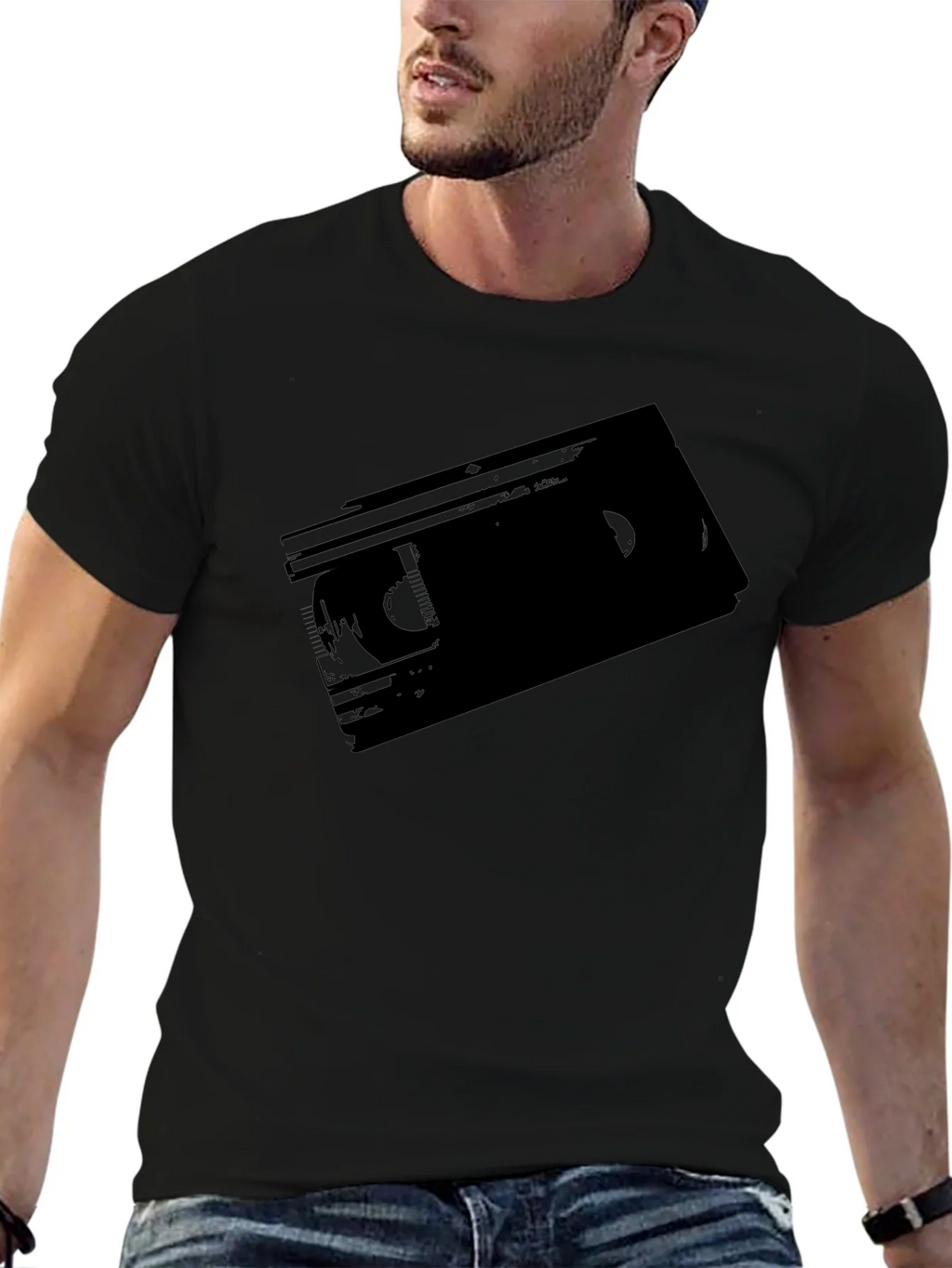 Retro VHS Tape Graphic T-Shirt - Classic Black Tee