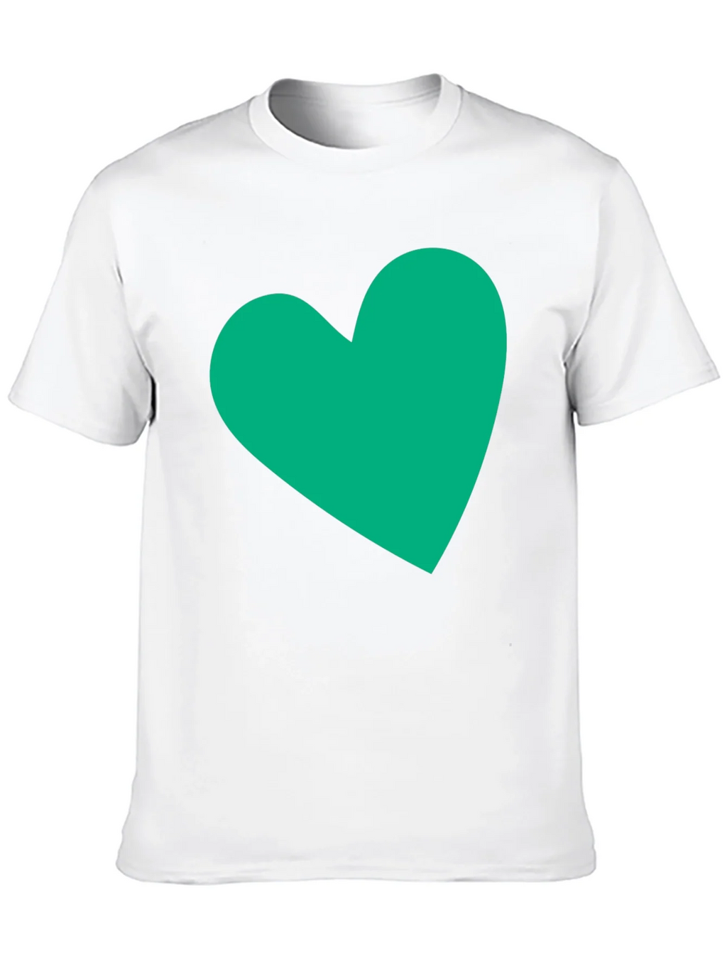 Black Tee with Green Heart Graphic