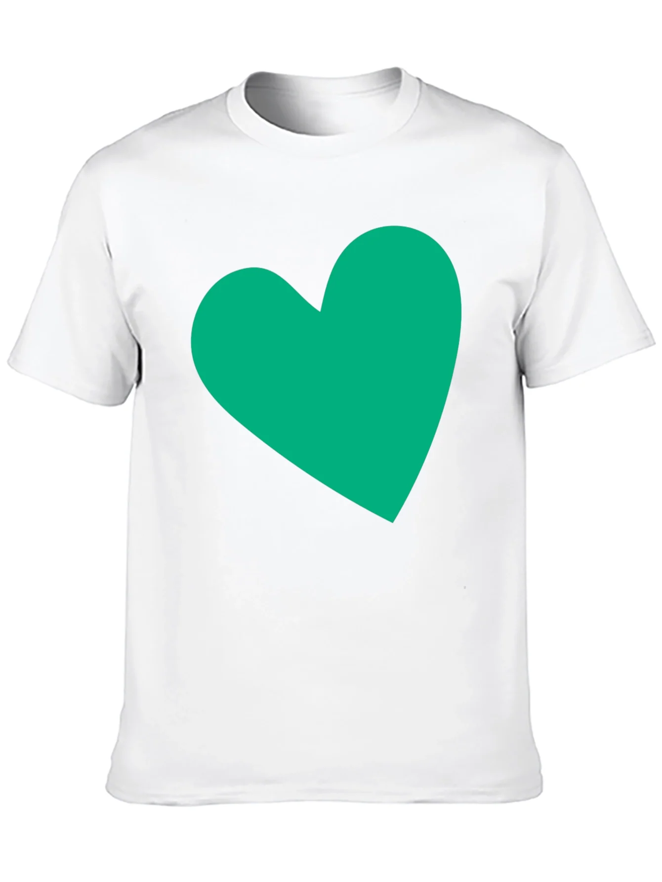 Black Tee with Green Heart Graphic