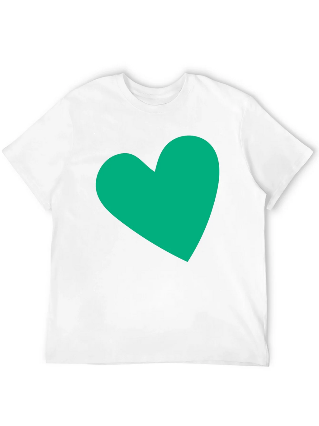 Black Tee with Green Heart Graphic