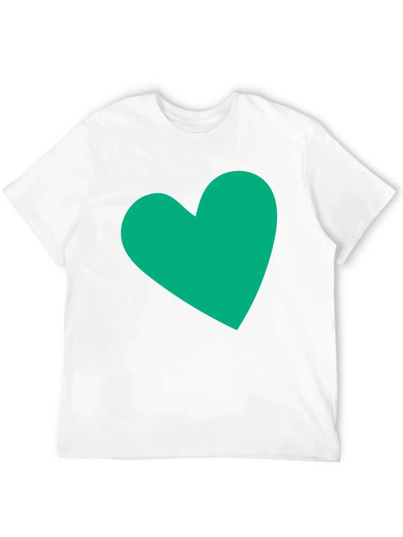 Black Tee with Green Heart Graphic