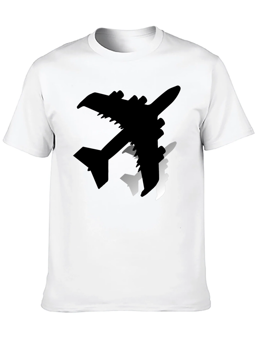 Airplane Silhouette Graphic Tee - Stylish Black T-Shirt