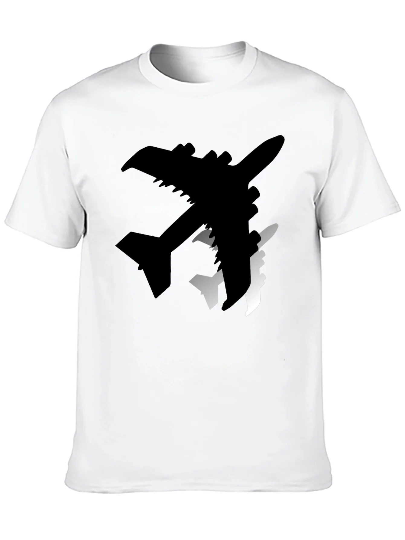 Airplane Silhouette Graphic Tee - Stylish Black T-Shirt