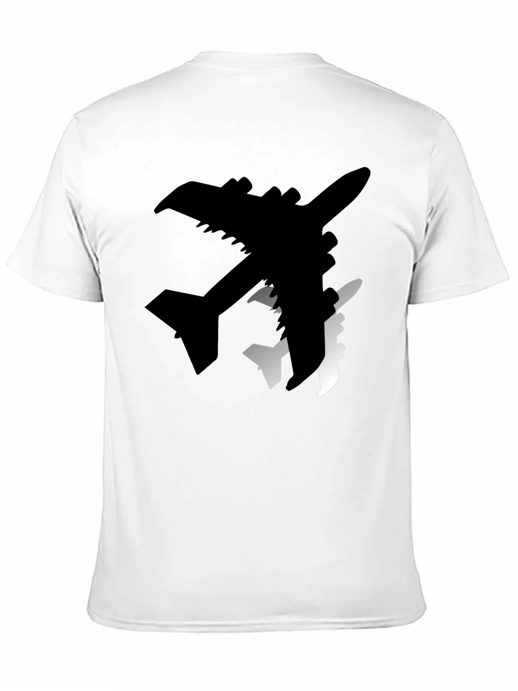 Airplane Silhouette Graphic Tee - Stylish Black T-Shirt