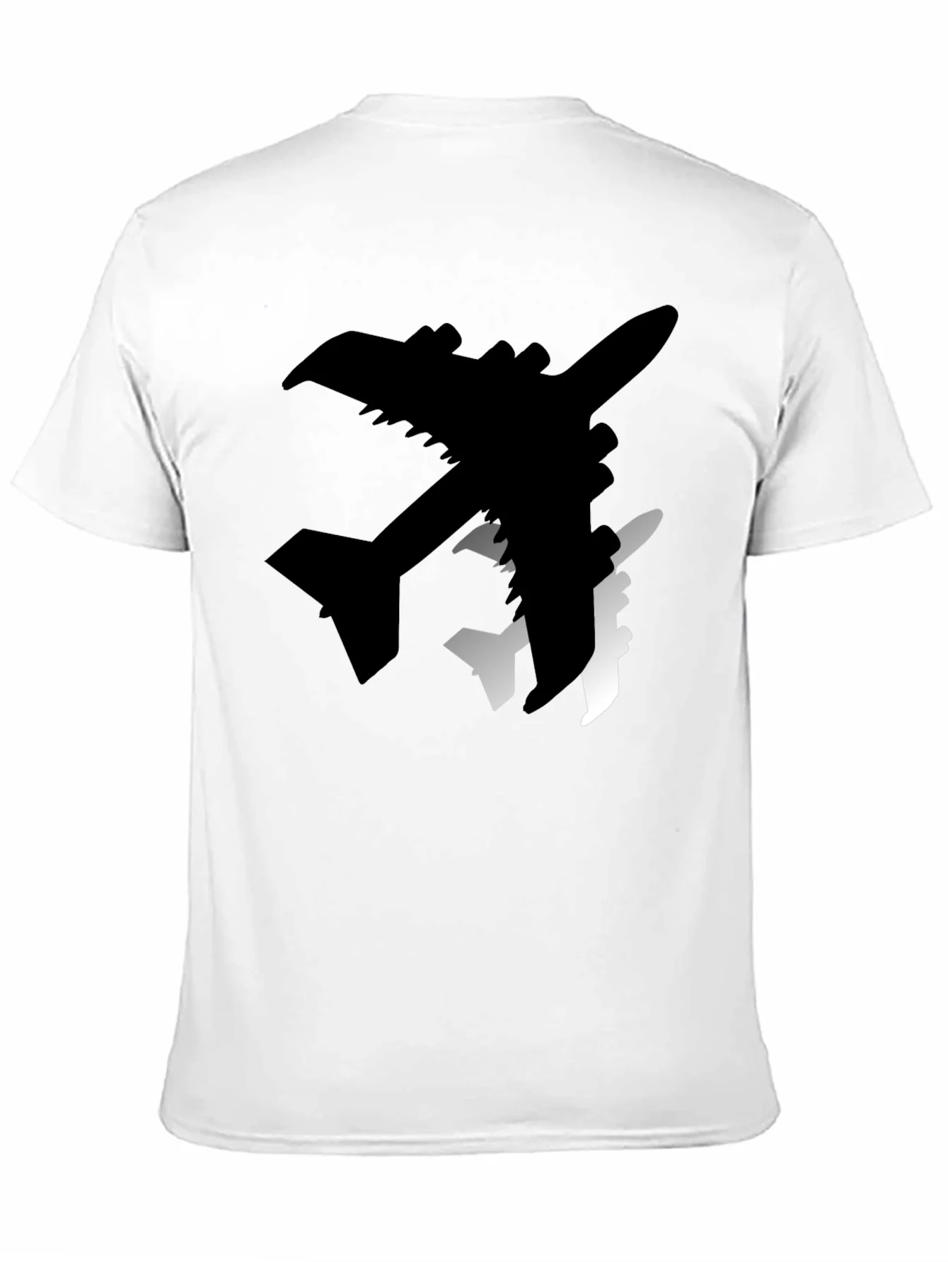 Airplane Silhouette Graphic Tee - Stylish Black T-Shirt