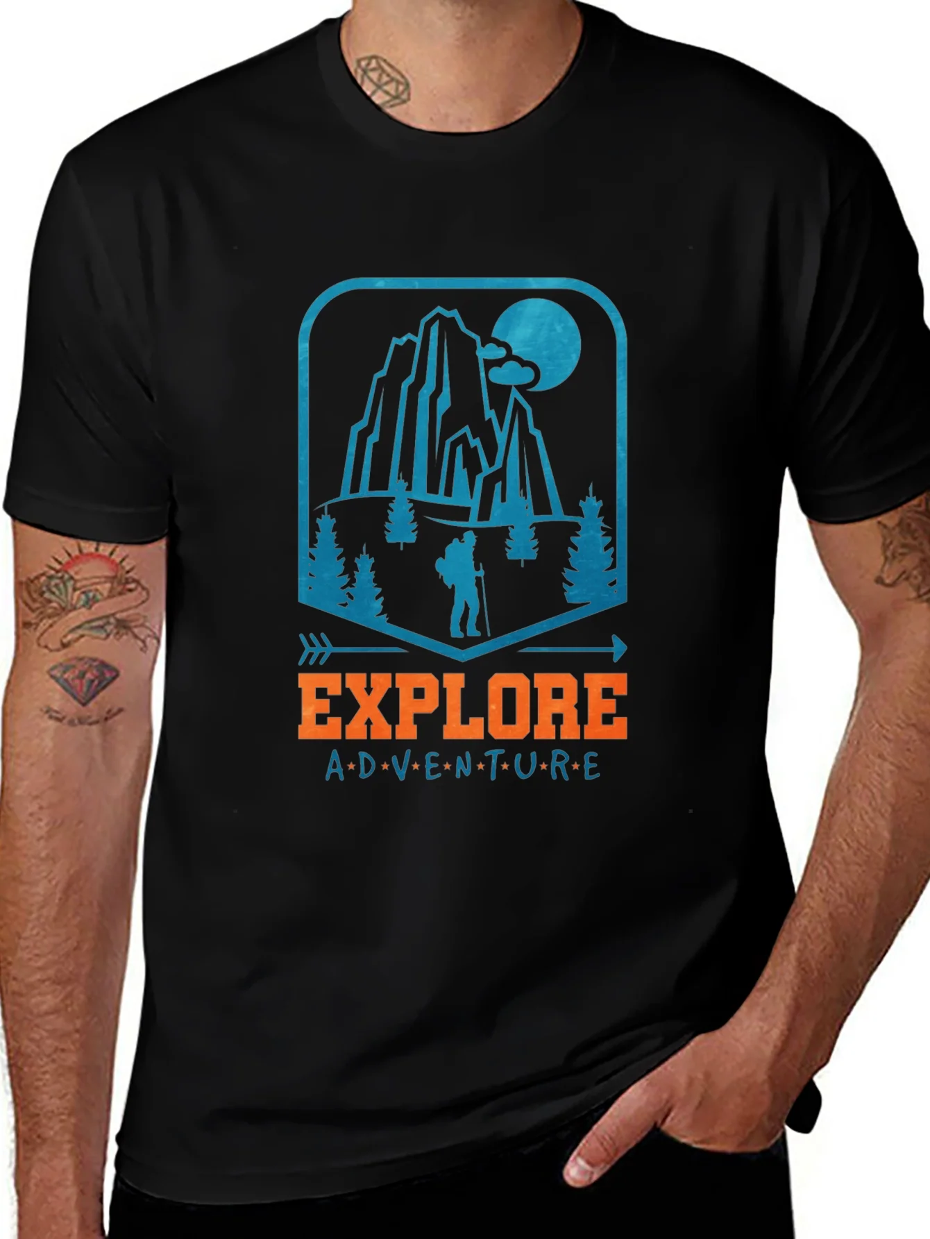 Explore Adventure Graphic Tee - Black