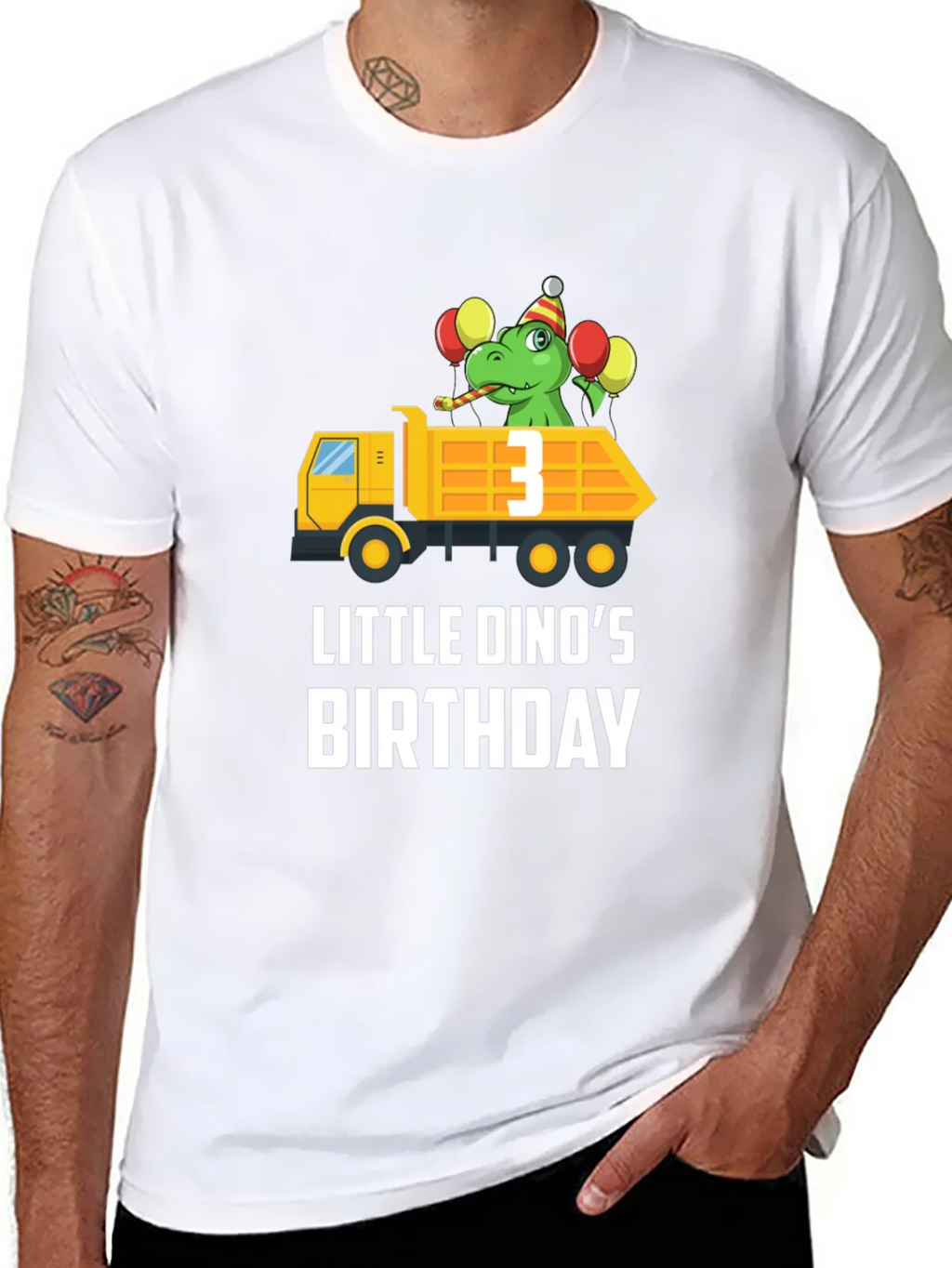 Dino Birthday T-Shirt - Size 3