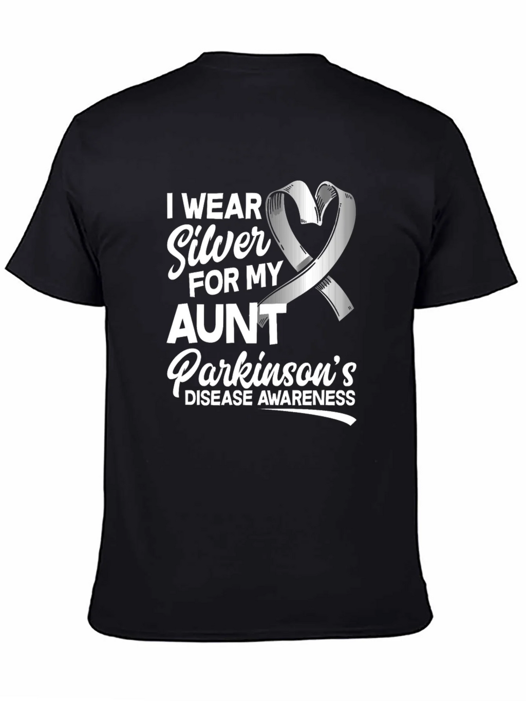 Parkinsons Awareness T-Shirt - Silver Ribbon