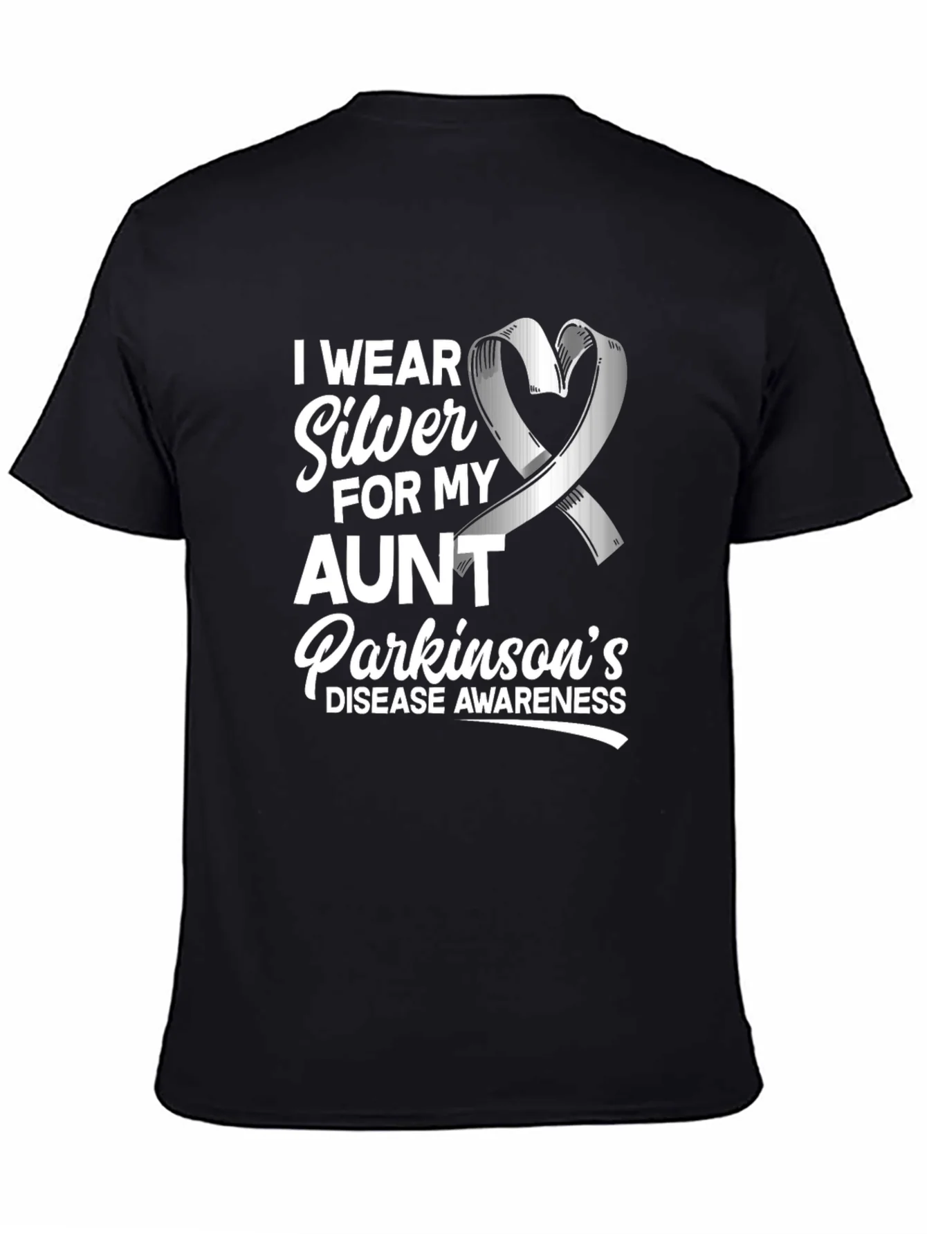 Parkinsons Awareness T-Shirt - Silver Ribbon