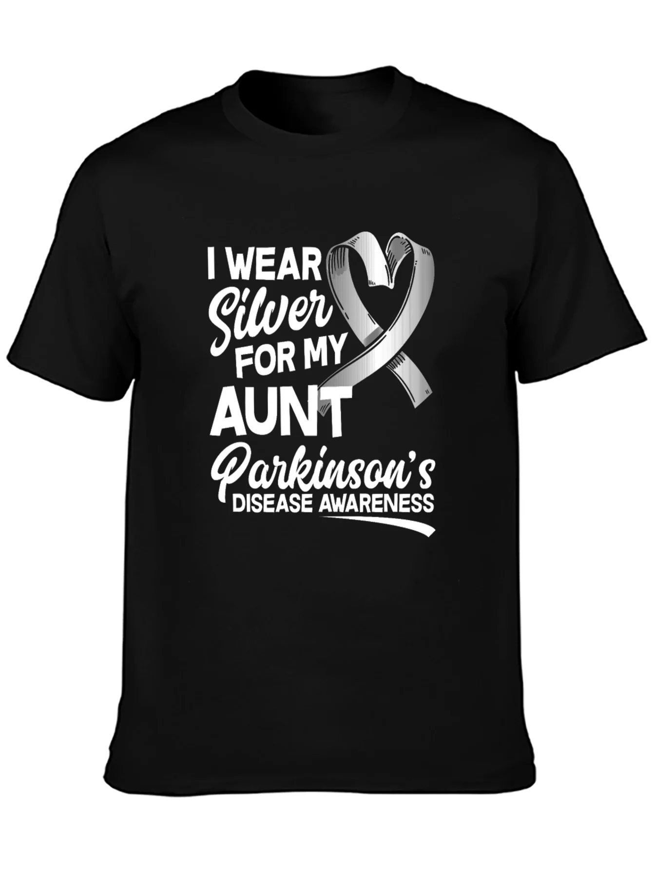 Parkinsons Awareness T-Shirt - Silver Ribbon