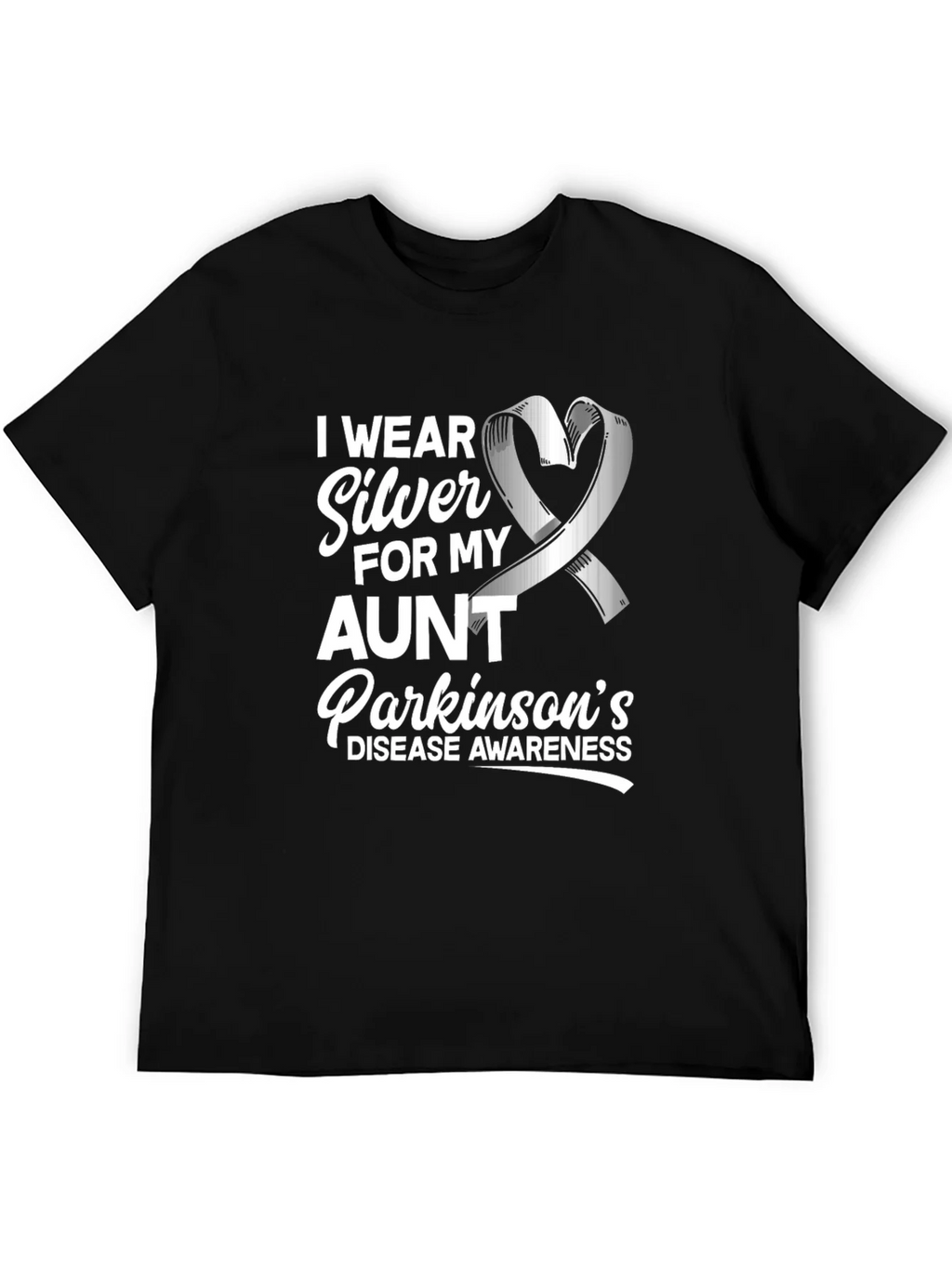 Parkinsons Awareness T-Shirt - Silver Ribbon