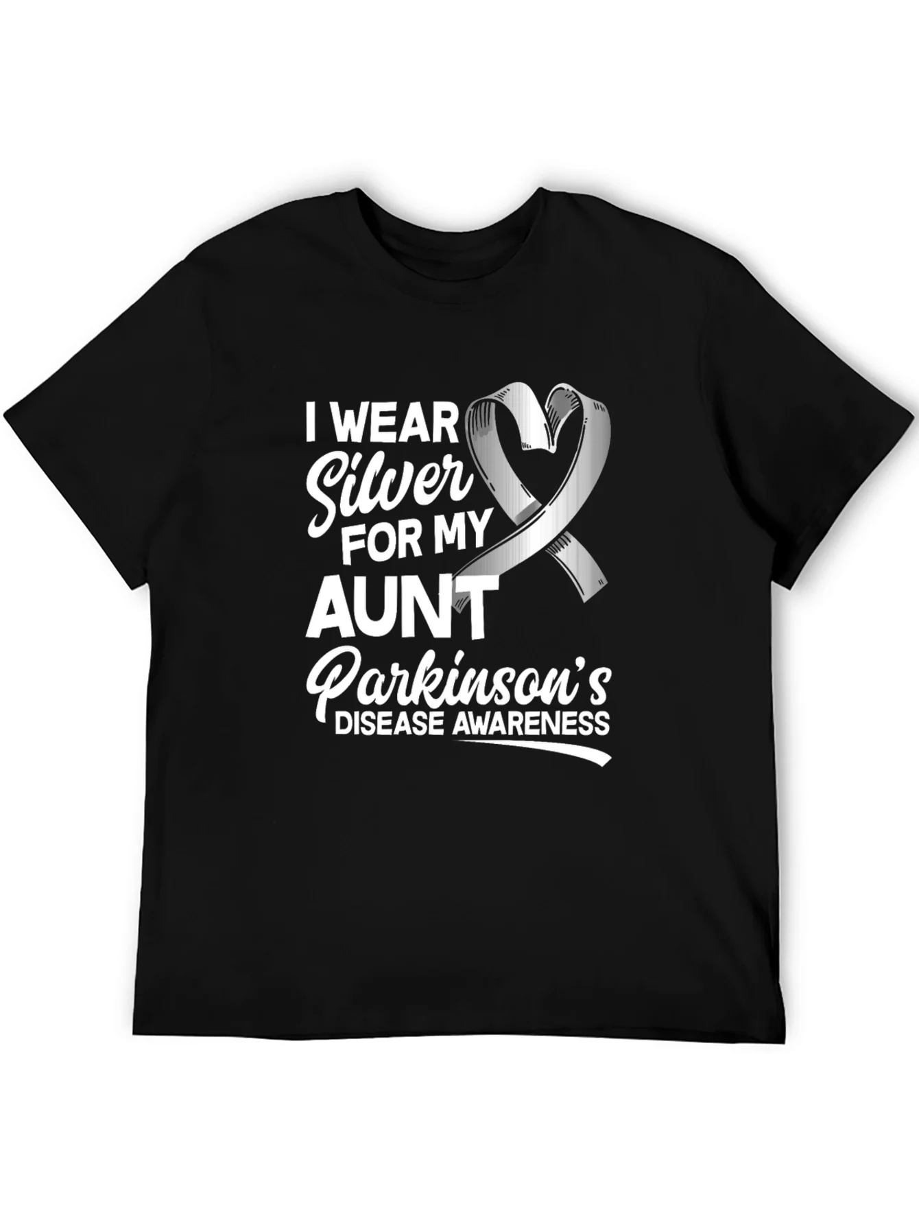 Parkinsons Awareness T-Shirt - Silver Ribbon