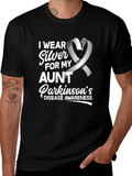 Parkinsons Awareness T-Shirt - Silver Ribbon